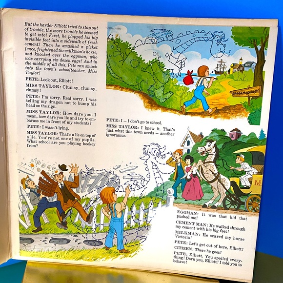 WALT DISNEY PETE’S DRAGON VTG 1977 DISNEYLAND STORYTELLER VINYL RECORD & BOOK - Picture 11 of 16